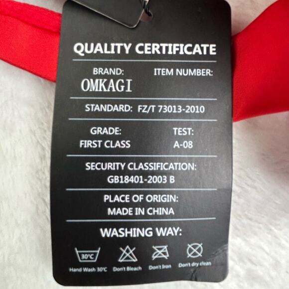 OMKAGI Red Ribbed Tie Front Bikini Top NWT Size Large - Picture 4 of 11